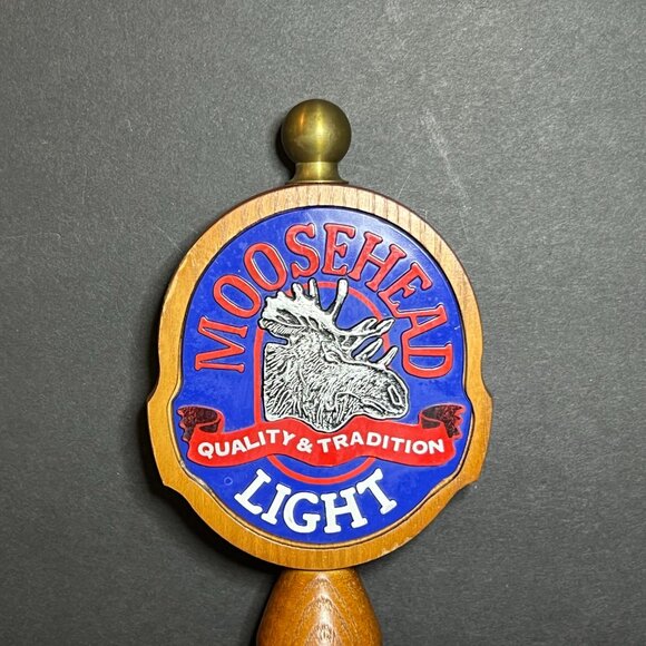 Vintage Rare Moosehead Light Wooden Beer Tap Handle Knob Bartending Barware 11" - Picture 2 of 7